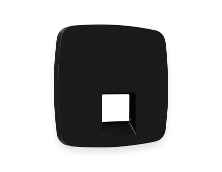 Лицевая панель OMEGA (Черный матовый) для компьютерной/телефонной розетки RJ-45/RJ-11 QUANT OP8120