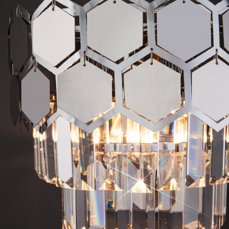 Настенный светильник 10124/2 хром/прозрачный хрусталь Strotskis (10113/2) Eurosvet Ariana