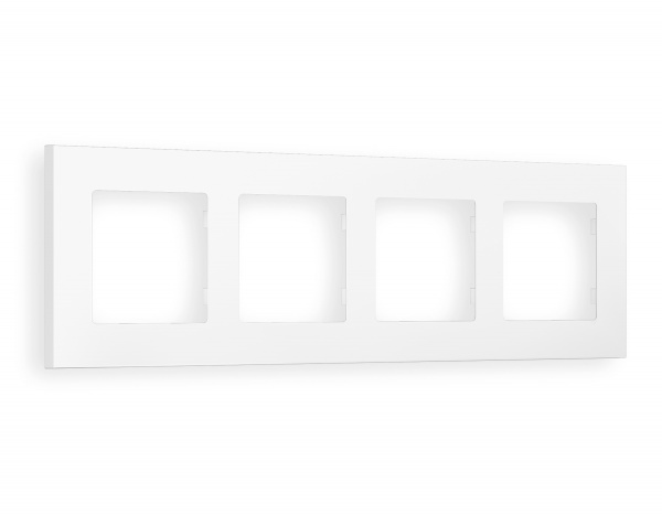 Рамка ALFA Qubi (Белый матовый) 4-ая AF250124