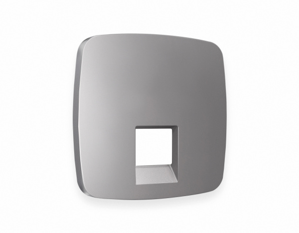 Лицевая панель OMEGA (Сталь матовый) для компьютерной/телефонной розетки RJ-45/RJ-11 QUANT OP5120