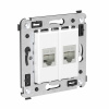 DKC Avanti Компьютерная розетка RJ-45 без шторки в стену, кат.6А двойная экранированная, Белое облако