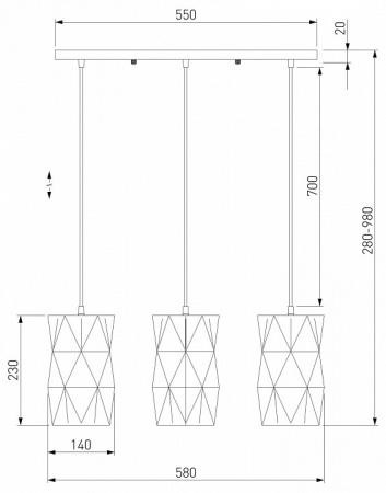 Подвесной светильник 50145/3 черный Eurosvet Reprise