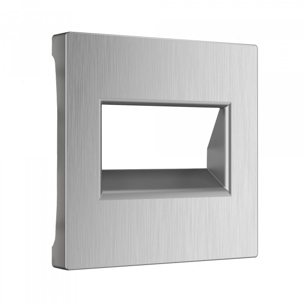 Накладка для двойной розетки Еthernet RJ-45 (серебряный рифленый) W1191109
