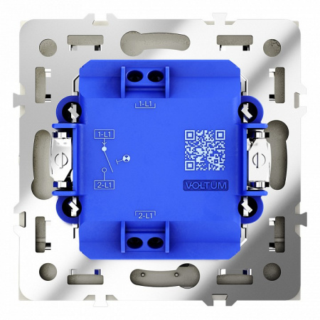 Выключатель встраиваемый VOLTUM S70 одноклавишный с подсветкой 10А, (шелк)