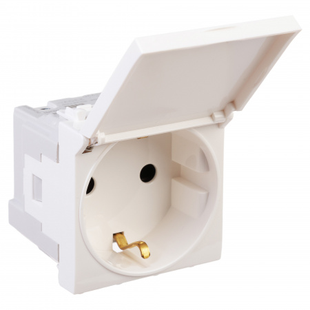 DKC Avanti Белый Розетка 2P+E со шторками IP41