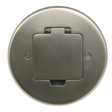 Лючок Surface 2 мод. (1 мод. 45х45 мм.), круглый, никель, IP44, (с уст. набором)