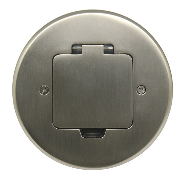 Лючок Surface 2 мод. (1 мод. 45х45 мм.), круглый, никель, IP44, (с уст. набором)