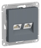 SE AtlasDesign Грифель Розетка двойная компьютерная RJ45+RJ45, кат.5E, механизм