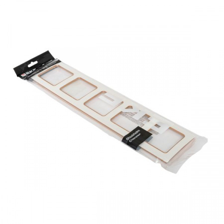 EKF Стокгольм Рамка 5-местная белая с линией цвета шампань