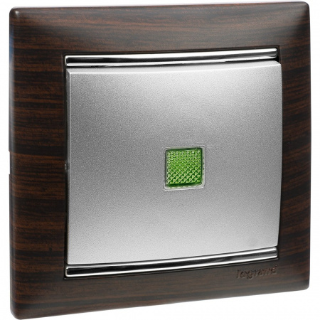 Legrand Valena Алюминий Выключатель 1-клавишный с подсветкой