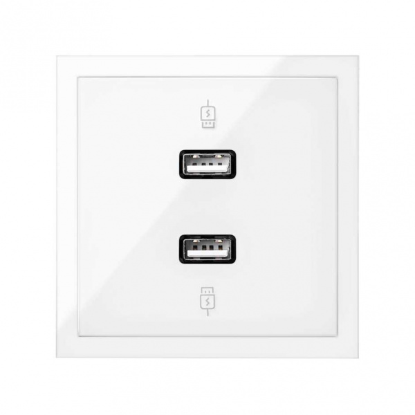 Simon 100 Зарядное устройство 2хUSB 230В~ c 2 выходами 2.1A 5В