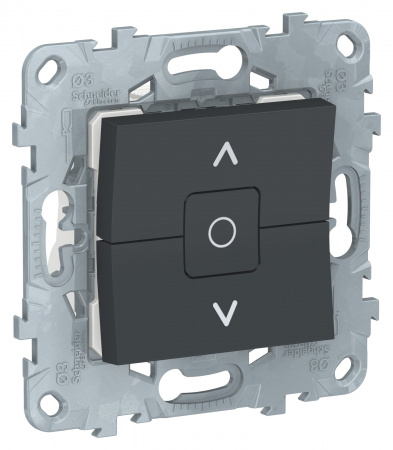 SE Unica New Антрацит Выключатель для жалюзи, 2-клавишный, с фиксацией, сх. 4