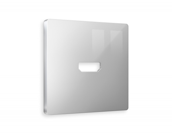 Лицевая панель ALFA (Серебро глянец) для HDMI розетки QUANT AP4140