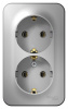 SE Blanca наруж Алюминий Розетка 2-ая с/з без шторок, 16А, 250В