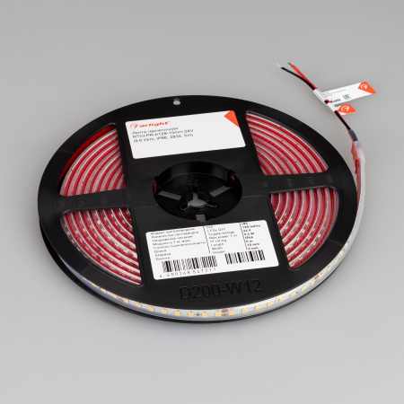 Arlight Лента герметичная RTW-PR-A128-10mm 24V White6000 (9.6 W/m, IP66, 2835, 5m) (9.6 Вт/м, IP66)