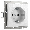 Розетка с заземлением (Hammer белый) W1271001