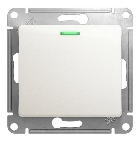 SE Glossa Перламутр Выключатель 1-клавишный с подсветкой сх.1а, 10AX