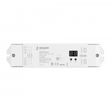 INTELLIGENT ARLIGHT Релейный модуль SMART-DALI-702-62-SUF (230V, 2x5A) (IARL, IP20 Пластик, 5 лет)