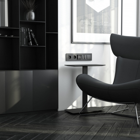 Рамка из металла на 5 постов AluMax черный алюминий W0053508