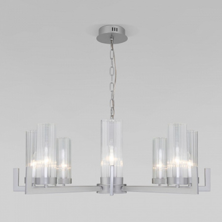 Подвесная люстра 60133/8 серебро Eurosvet Arganie