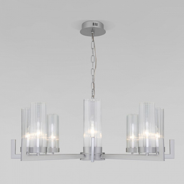 Подвесная люстра 60133/8 серебро Eurosvet Arganie