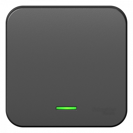 SE Blanca наруж Антрацит Выключатель 1-клавишный с подсветкой , 10А, 250B, изолир. пластина