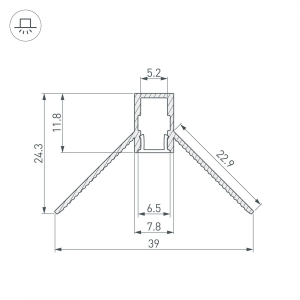 Профиль угловой Arlight внутренний ARH-Decore-S6-INT-2000 Anod 034971