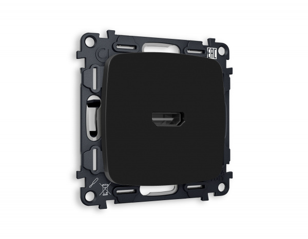 Комплект механизма розетки HDMI 2.0 OMEGA MO814010 Черный матовый 40V/500mA 2.0GHz 5-18Gbit/s QUANT