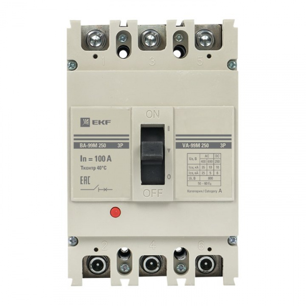 EKF PROxima Автоматический выключатель ВА-99М 250/100А 3P 35кА