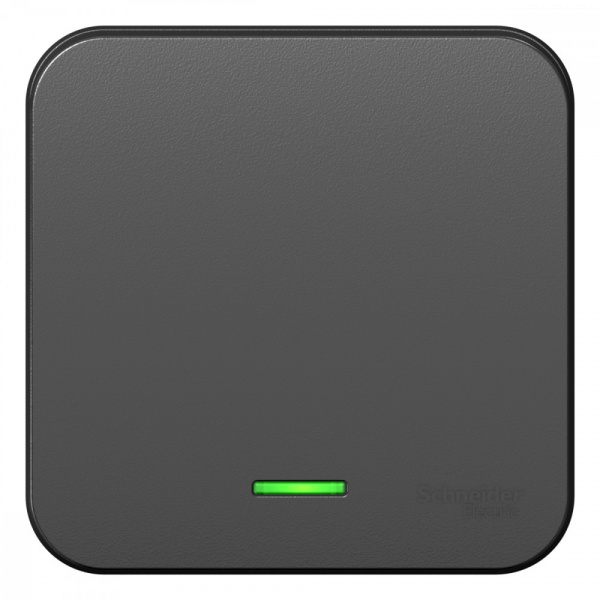 SE Blanca наруж Антрацит Выключатель 1-клавишный с подсветкой , 10А, 250B, изолир. пластина