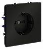 Розетка встраиваемая VOLTUM S70 с заземлением и защитными шторками, 16А, (черный матовый)