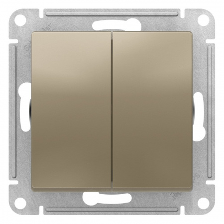 Systeme Electric AtlasDesign Шампань Переключатель 2-клавишный перекрестный, 2 x сх. 7, 10АХ, механизм