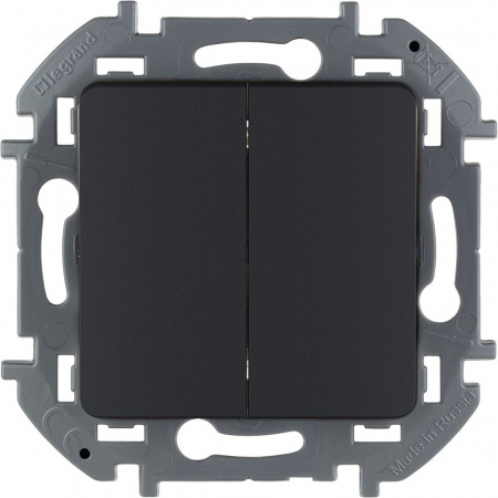 Legrand INSPIRIA Антрацит Выключатель двухклавишный 10 AX - 250 В