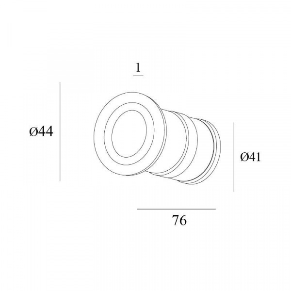 DK1015-BK Светильник встраиваемый в стену, IP 20, LED, 3 Вт, черный, алюминий