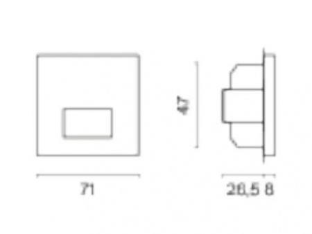 Датчик движения встраиваемый VOLTUM S70, (белый матовый)