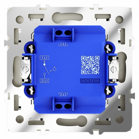 Выключатель с самовозвратом встраиваемый VOLTUM S70 одноклавишный 10А, (шелк)
