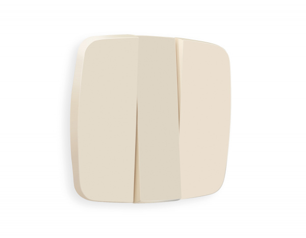 Лицевая панель OMEGA (Бежевый матовый) для 3-кл выключателей QUANT OP3250