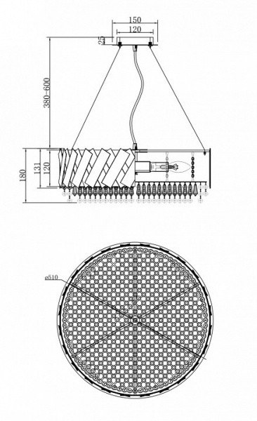 Подвесной светильник MOD017PL-05BS Maytoni Artistico