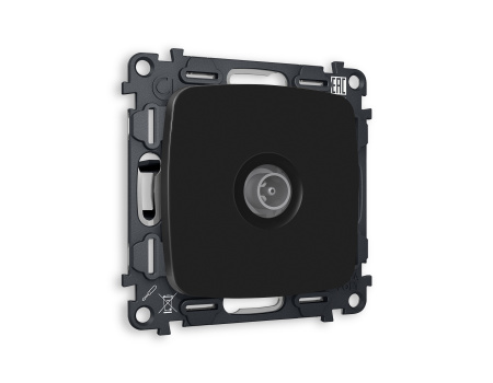 Комплект механизма TV розетки оконечной OMEGA MO813010 Черный матовый 50-870 MHz 1dB QUANT