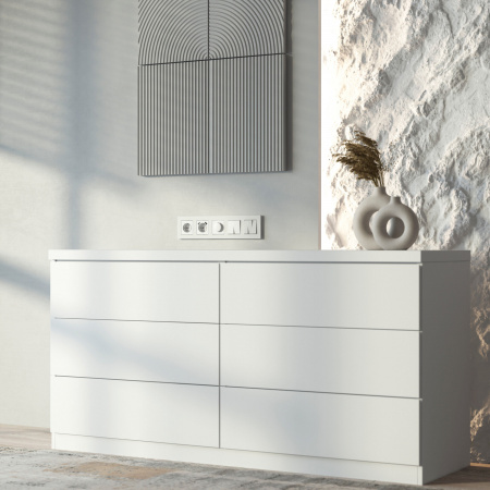 Рамка из поликарбоната на 5 постов Slab белый софт W0052961