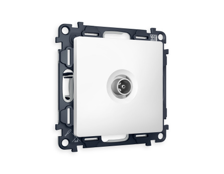 Комплект механизма TV розетки оконечной ALFA MA133010 Белый матовый 50-870 MHz 1dB QUANT