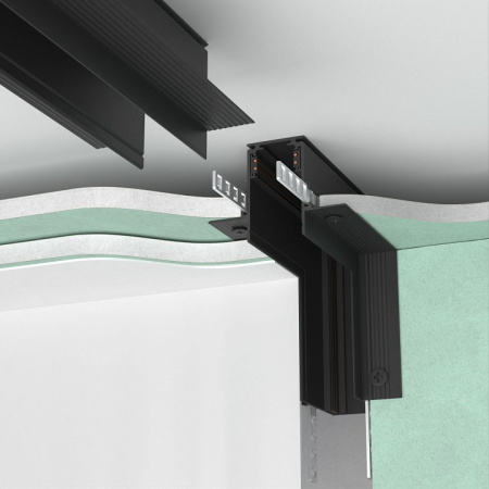 Slim Magnetic Коннектор угловой внутренний для встраиваемого шинопровода под ГКЛ 12,5мм черный 85211/00 Elektrostandard Slim Magnetic a067498