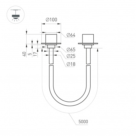 Светильник SP-TROPIC-BUILT-TRIMLESS-R18-L5000-58W Day4000 (BK, 360 deg, 230V) (Arlight, IP20 Пластик, 3 года)