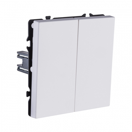 Выключатель 2-клавишный 10А/250В, белый глянцевый Kollinger Eclipse EC-004WG