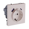 Розетка штепсельная SCHUKO 16A/250 В с USB A+C 20W, кашемир матовый Kollinger Eclipse EC-016CM