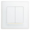 Legrand Etika Белый Выключатель 2-х клавишный с подсветкой, 10А, Винтовые клеммы
