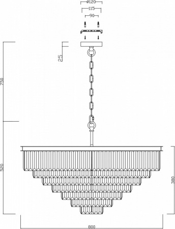 Подвесной светильник MOD085PL-16CH Maytoni Revero