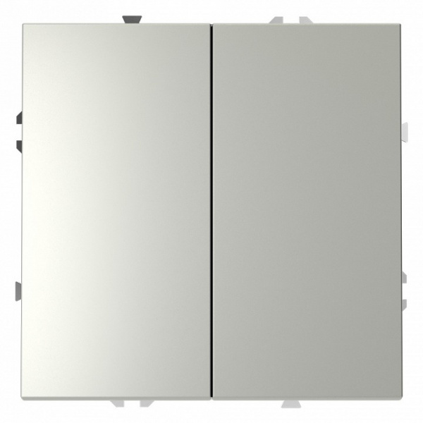 Проходной переключатель встраиваемый VOLTUM S70 двухклавишный 10А, (сталь)