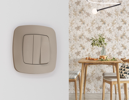 Рамка OMEGA Ecta (Серо-бежевый матовый) 2-ая OF140362