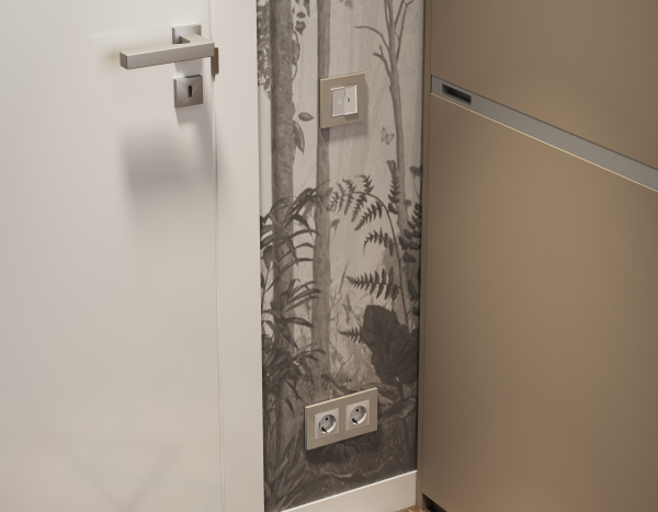 Рамка ALFA Qubi (Серо-бежевый матовый) 4-ая AF250364